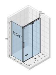 Уголок душевой RIHO OCEAN G006021120 Right (1400х1000х1950) правый, хром/стекло прозрачное 8мм GU0204100+GU0304101