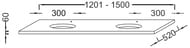 ���������� Jacob Delafon PARALLEL EB57-1400-N18 (1400�520�60) � 2 ������.��� Presqule �4439, �����