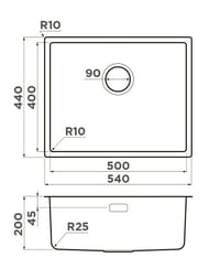 Мойка Omoikiri TADZAVA 54-U/I-GM Ultra (540х440х200) универсальный монтаж, вороненая сталь 4993267 — миниатюра 5