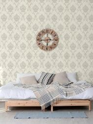 Обои виниловые на флизелине Grandeco Anastasia A53907 (1,06х10,05) дамаск, бежевые (рул.)