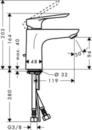 ��������� Hansgrohe Logis E 71161000 ��� ����������� ������ 100 ��, ������� ��������, ����