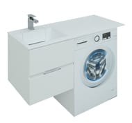 Тумба с раковиной Aquanet Алвита 120 L (1200х526х480) левая, подвесная, 2 ящика, белая 243773