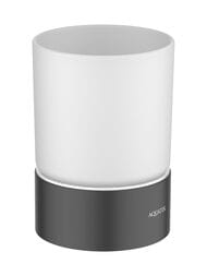 Стакан для зубных щеток Aquatek Лира AQ4428MB настольный, стекло матовое, латунь, черный матовый