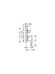 Смеситель Hansgrohe PuraVida 15445400 для ванны/душа, однозахватный, встраиваемый, хром/белый