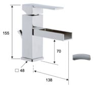 Смеситель для раковины Remer Qubika Cascata QC10, хром