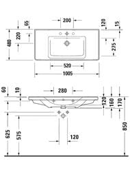 ���������� ��������� Duravit D-Neo 2367100000 1005�480�160 �������, ��������� ��� ���������, �����
