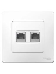 Розетка Systeme Electric BLANCA скрытой установки двойная компьютерная RJ45, белый BLNIS045451