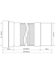 Гофра для унитаза McAlpine 110мм гладкий выход, длина 200-330мм MRWC-F20P