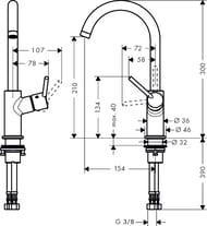 ��������� Hansgrohe Talis 32082000 ��� ����������� � ���������� �������, ����