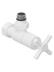 Вентиль угловой крест СУНЕРЖА белый матовый, 1/2"Нх3/4" накидная гайка, 30-1408-1234