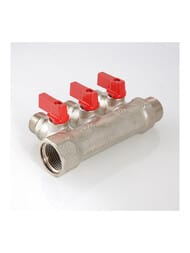 Коллектор VALTEC 3/4" на 3 подв.с шаровыми  кранами 1/2"Н никель VTc.580.N.0503 — изображение 3
