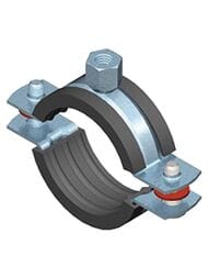 Крепеж для трубы - (74-80мм) 2.1/2" с гайкой М10/М8, с резиновым уплотнением — миниатюра 1