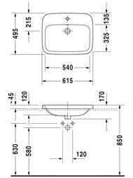 ���������� ������������ Duravit DuraStyle 615�495�170 ����. WG, ���.��� ����., ������� 03746200001