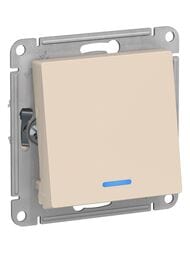 Переключатель Systeme Electric ATLASDESIGN 1-клавишный с подсветкой сх. 6а 10АХ бежевый ATN000263