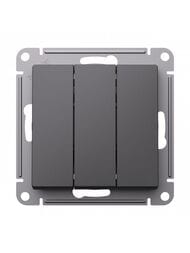 Выключатель Systeme Electric ATLASDESIGN 3-клавишный, схема 1+1+1 10АХ, механизм, базальт ATN001431