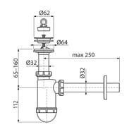 ����� ��� ����������� Alcaplast A410 d 32 ��, � ����. �������� d 63 ��, ������ ���