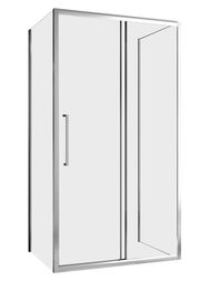 Душевое ограждение ABBER Schwarzer Diamant AG30110H-S100-S100 (1100х1000x1950)  П-обр., прозр./хром — миниатюра 1