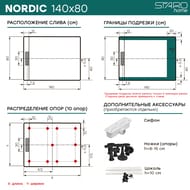 ������� ������ Starohome NORDIC 140�80 BLACK MATT, 19395036