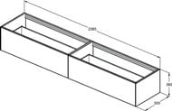����� ��� �������� Ideal Standard CONCA (2385x505x360) 2 �����, ����� ������� ��� T4333Y3
