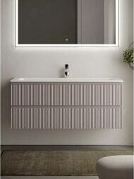 Тумба под раковину SANCOS Snob R (1195x445x500) подвесная, два ящика, Doha Soft SNR120SM