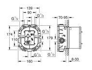Уценка!Смеситель Grohe Grohtherm 3000 Cosmopolitan 19568LS0 д/душа, термостат, с внутр.частью, белый