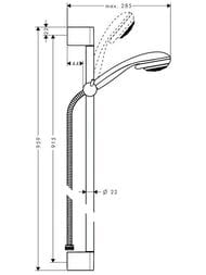Душевой набор Hansgrohe Crometta 85 1jet/Unica`Crometta (ручной душ, шланг, штанга 90см) 27729000 — миниатюра 2