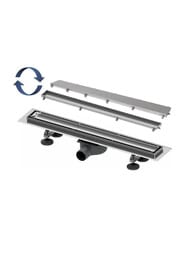 Комплект для монтажа дренажного канала TECElinus 2в1, 700 мм, лоток tile,  решетка steel 15103079 — миниатюра 1