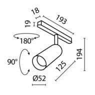 Трековый светильник Maytoni Focus Led Exility (Фокус ЛЭД) TR032-2-12W3K-M-BBS 3000K 12Вт 36°, IP20, черный