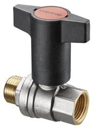Кран шаровый Oventrop Optibal 1/2"ВН DN-15 полнопроходной 16 бар, латунь ник./ручка пласт. антрацит