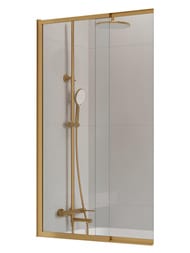 Шторка на ванну CEZARES SLIDER-VF-11-90/150-C-BORO 900х1500 прозрачное стекло/золото брашированное