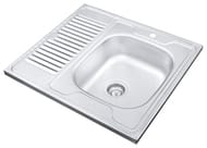 Мойка накладная Ukinox Standart 600х600 матовая нерж. сталь 0,5мм, слив 1 1/2, STD 600.600 ---5C 0R-
