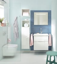 Тумба с раковиной Burgbad Eqio 630х490х645 подвесная, 2 ящика, белый SEYQ063F2009C001