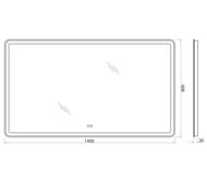 ������� BelBagno (1400x30x800) ���������, ������.�����������, �������� SPC-MAR-1400-800-LED-TCH-WARM