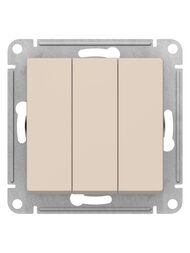 Выключатель Systeme Electric ATLASDESIGN 3-клавишный схема 1+1+1 10АХ механизм бежевый ATN000231