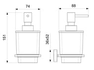 Дозатор для жидкого мыла Aquatek Либра AQ4305MB подвесной, стекло матовое, латунь, черный матовый