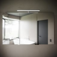 Зеркальный шкаф SANCOS Hilton Z1200 (1200x148х740) LED подсветка, розетка, анод. алюминий, белый