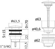 ������ ������ Paffoni ZSCA050CR 1 1/4" CLIC-CLAC � ������� ��������, ����