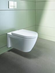 Унитаз подвесной DURAVIT STARCK 2 375х620х335 горизонтальный выпуск, крепление Durafix 2533090000