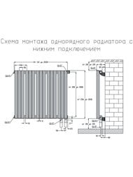 Радиатор стальной Empatiko Takt R1 однотруб. 1786х232х32 6 сек Н.подкл, 1105Вт, Calm Green