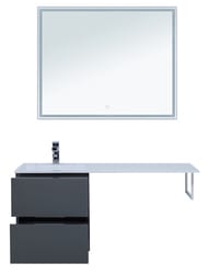 Тумба с раковиной Aquanet Алвита 120 L (1200х526х480) левая, подвесная, 2 ящ., серый антрацит 243777