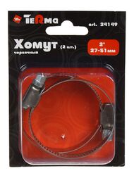 Хомут обжимной из нерж.стали 27-51 мм 2" (2 шт.) TeRma 24149