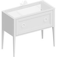Тумба под раковину KERAMA MARAZZI PLAZA Classic Neo напольная с ящиком 980х466х840, белая матовая PL.CN.100.1\WHT.M