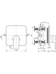 Ideal Standard TESI Смеситель для душа A6585AA внешняя часть, картридж 47 мм, HWTC & CLICK, хром