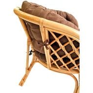 Диван Багама (1200х650х750) 2-х местный, подушки коричневые, полные твил, ротанг, коньяк