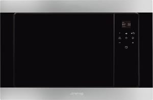 Встраиваемая микроволновая печь SMEG FMI320X2  (595х390х320 мм), черное стекло и нерж. сталь