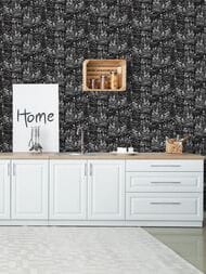Обои флизелиновые Hygge V Nature Hg39 011 (1,00х10,05) листья, черные (рул.)