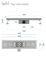 ������� ����� toHit Tray 400x100x75-95 ��������, ���. ������, c ��������, ����. ����� TH10-014001