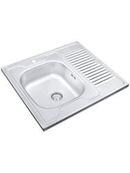 Мойка накладная Ukinox Standart 600х600 матовая нерж. сталь 0,5мм, слив 1 1/2, STD 600.600 ---5C 0LS