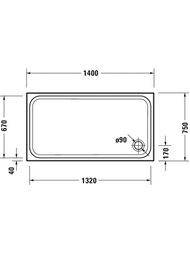 ������ ��������� Duravit D-Code 1400�750 ���� ����� 720258000000000