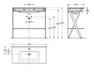 ������� ��� �������� KERAMA MARAZZI GEOMETRICA Piano Next ���������, 950�460�850, ������ ������� PIA.N.95\BLK